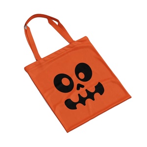 DLBZ - Bolsa de Mano Multifuncional Promocional de Lona de Algodón con Diseño de Cara de Halloween, Reutilizable, Portátil, Orgánica, Color Naranja, Personalizada - Product Image 1