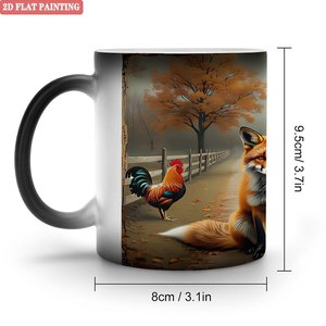 Mug cadeau créatif et original, noir givré, 11 oz, céramique, changeant de couleur à la chaleur, tasse à boire quotidienne - Product Image 1