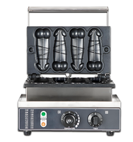 Machine à gaufres et hot-dogs électrique commerciale 220V, antiadhésive, thermostat réglable, haute productivité pour restaurants et hôtels