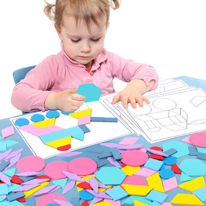 Hoogwaardige houten creatieve puzzels (180 st.) voor kinderen, educatief speelgoed voor kinderen, bevordert geometrisch denken - Product Image 1