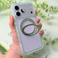 Funda de Teléfono con Acabado Acrílico Mate, con Soporte Magnético Integrado para iPhone 13 Pro Max, Rotación de 360 Grados, Antiarañazos y Resistente a Golpes