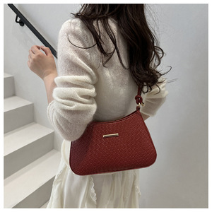 2025 Dames Nieuwe Geweven PU Lederen Tassen Enkel Schoudertas Mode Lederen Klep Dames Handtassen - Product Image 6