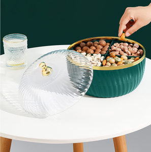 Stockage de luxe nordique boîte de fruits secs nouvel an en gros petite assiette de fruits pour salon noix melon graines Snack couvercles accessoires - Product Image 3