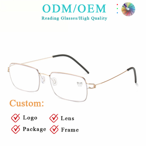 Lunettes de <span class=keywords><strong>lecture</strong></span> unisexe Shoneray à monture rectangulaire en métal mince, anti-lumière bleue, pour presbytie, verres blancs, confortables pour le nez - Product Image 2