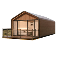 Villa modulaire préfabriquée en acier léger architectural, matériaux personnalisés, mobilier, conception de circuit, hébergement panoramique