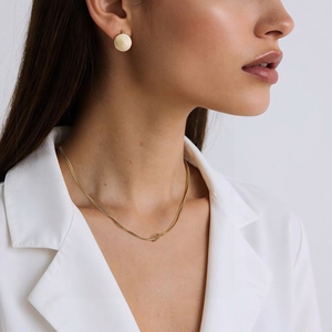 Coppie delinate abbinate in acciaio inossidabile <span class=keywords><strong>Love</strong></span> Knot collane catena serpente regolabile per sempre infinito - Product Image 2