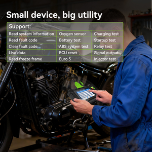 ใหม่สำหรับ M208 OBD รุ่นสากล หน้าจอสัมผัส 5.0 นิ้ว เครื่องสแกนวิเคราะห์มอเตอร์ไซค์ เครื่องวิเคราะห์เครื่องยนต์ ทดสอบแบตเตอรี่ ไร้สาย - Product Image 6