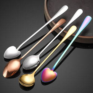 Cuillère à mélanger à long manche en acier inoxydable 410, qualité alimentaire, design moderne, pour café, thé, dessert, pour adulte - Product Image 2