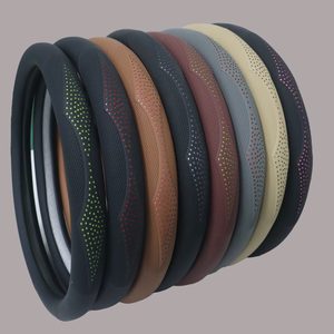 <span class=keywords><strong>Funda</strong></span> de Cuero PVC para <span class=keywords><strong>Volante</strong></span> de Coche, con Orificios de Ventilación, Transpirable, Protectora, Accesorios para el Interior del Coche - Product Image 1