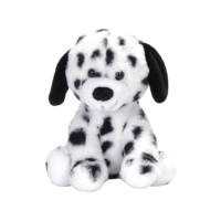 Peluche adorable de chiot Dalmatien assis, noir et blanc, jouet en peluche doux pour enfants, cadeau, décoration de la maison