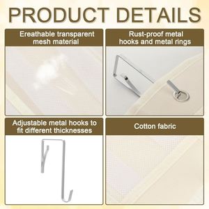 Over the Door Hanging <b>Shoe</b> Organizer with 24 Large Breathable Mesh Pockets Space Saving Closet Storage Organizer <b>Holder</b> - Product Image 4
