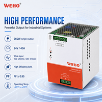 Alimentation électrique sur rail DIN 960W NDR-960 24V 40A Convertisseur DC -30 ℃ ~+70 ℃   pour panneau de commande d'équipement semi-conducteur CE FCC RoHS