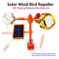 Dispositif répulsif pour oiseaux réfléchissant pour l'extérieur, dissuasif solaire pour effrayer les pigeons, les écureuils et autres oiseaux sauvages