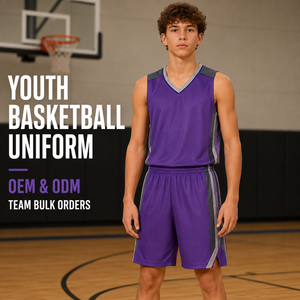Op maat gemaakte gradient panel basketbalpak, sportuniform voor basketbalclub, aangepaste logo groepsbestellingen groothandel - Product Image 1