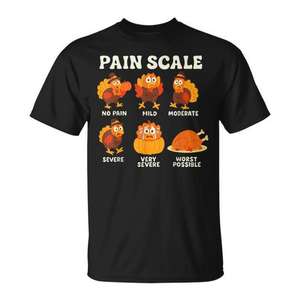 T-shirt de Thanksgiving pour infirmière traumatologue avec échelle de la douleur turque - Product Image 1