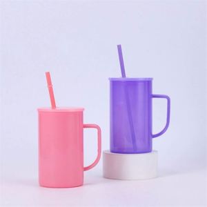 AGH 17oz Glass Coffee Mug Sublimation Blanks Shimmer Glass <b>Cup</b> With Handle and <b>Bamboo</b> Lid - Product Image 4