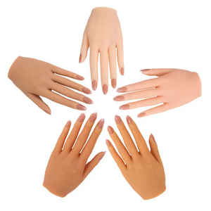 Mains en Silicone pour <span class=keywords><strong>Nail</strong></span> <span class=keywords><strong>Art</strong></span> Mannequin pour Manucure <span class=keywords><strong>Pose</strong></span> Mains pour Manucure Armature Intérieur - Product Image 2