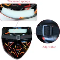 Masque d'Halloween effrayant Vendetta, Masque lumineux d'Anonymous Hacker, Accessoire de Cosplay Thème Film, Masque LED Néon Multicolore Killer Purge Horreur