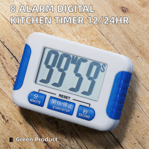 Temporizador <span class=keywords><strong>Digital</strong></span> <span class=keywords><strong>de</strong></span> <span class=keywords><strong>Cocina</strong></span> con 8 Alarmas, 12/24 Horas, Cuenta Regresiva, <span class=keywords><strong>Campana</strong></span> Sonora, Multifuncional para el Hogar, <span class=keywords><strong>de</strong></span> Plástico, para Cocinar - Product Image 2