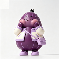 Figurine Personnalisée en PVC et ABS en Forme d'Aubergine de Dessin Animé, Statue Artistique Fabriquée en Chine, Figurine de Designer Personnalisée OEM pour Vente en Gros de Marques