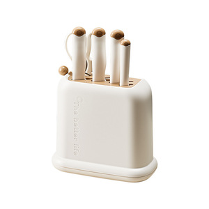 HeDou Knife Holder Set 7Pcs <b>Plastic</b> <b>Storage</b> Rack Durable Kitchenware - Product Image 5