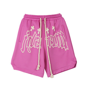 Streetwear French Oversized Football Shorts Custom High Quality 100% Cotton <b>Puff</b> Print Baggy Shorts Men - Product Image 6