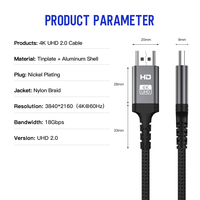 UNIEAN Vente en gros HD 3M 10M 2.1 UHD vers Vga 48Gbps Câble vidéo 60Hz Port d'affichage vers 8k 4k UHD Câble pour écrans de projection