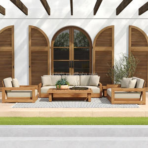 Canapé de <span class=keywords><strong>jardin</strong></span> en teck haut de gamme, <span class=keywords><strong>achat</strong></span> en gros, mobilier de patio avec accoudoirs, canapé d'extérieur en bois naturel résistant aux intempéries - Product Image 1