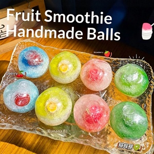 Lot de 6 jouets anti-stress en forme de fruits, jouets compressibles à l'huile de coco, esthétiques et malléables, avec son froissement - Product Image 3