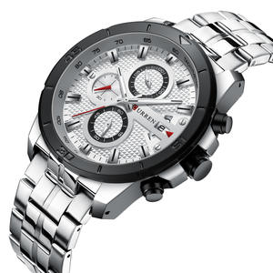 Relojes CURREN 8337 Confucian Calm para hombre, correa de acero, relojes de negocios para hombre, resistentes al agua, automáticos, con fecha, de cuarzo, para regalo. - Product Image 1