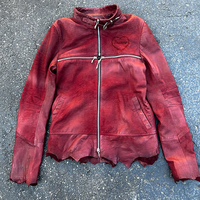 DiZNEW Design Europe Hot Diznew Veste en cuir rouge classique, montrant le charme de la personnalité élégante de la mode
