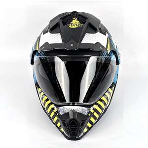 Nouveau casque de moto intégral homologué ECE DOT en ABS personnalisable pour rallye tout-terrain, motocross, VTT avec visière double miroir - Product Image 2