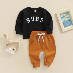 Automne hiver bébé garçon vêtements ensembles petit mec BUBS sweat pull haut pantalons longs garçon bébé survêtement survêtement ensemble de vêtements - Product Image 2