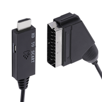 Convertidor HDM1 a Scart de 1 m, Convertidor HDTV de Alta Definición de 1080P con Cubierta de PVC y Blindaje Trenzado para Cámara y Ordenador
