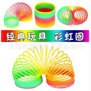 Anneau à ressort en plastique arc-en-ciel 5,5x6,5 cm, jouet de forme géométrique, pour les 7-14 ans, unisexe, nouveauté créative, vente en gros pour vendeurs de rue - Product Image 5