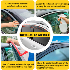 4 tấm chắn nắng mưa cửa kính bên, phù hợp với Hummer H2 2003-2009 - Product Image 5