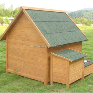 Casa para Perros de Madera SDD0405 con Comederos y Almacenamiento, para Uso en Exteriores en Todas las Estaciones, con Diseño Impreso en Varios Tamaños - Product Image 3