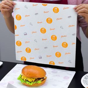 Wholesale Custom Printed logo Sandwich Food Grade Coated Wax <b>Wrapping</b> <b>Paper</b> for <b>Burger</b> Sandwich Bread Takeaway <b>Paper</b> Packing - Product Image 5