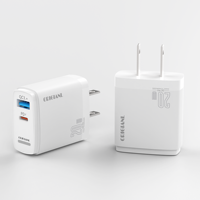 Chargeur mural rapide 30W PD Type-C QC3.0 double USB A+C avec prises américaines pour smartphone 16/25