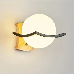 Lampada da parete in legno giapponese, <span class=keywords><strong>applique</strong></span> da comodino, <span class=keywords><strong>applique</strong></span> da parete per scale, design nordico, Art Déco, luci a LED da parete, lampada da parete - Product Image 3