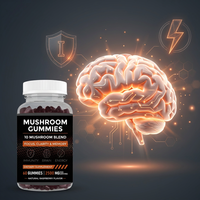 Gomitas con Mezcla de 10 Hongos, 2500mg, Suplemento para Mejorar la Concentración, la Memoria, la Claridad Mental, Reforzar la Inmunidad y Aumentar la Energía Natural, Sabor Frambuesa