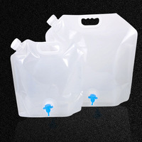 Sac de stockage d'eau 5L 10L Camping et randonnée pochettes pliables en plastique pour boissons et eau avec robinet