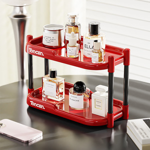 Toncen Desktop Storage Rack 2 Tier Red Organizer For <b>Perfume</b> Cosmetics Makeup Beauty Products - Product Image 1