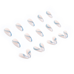 High Pure Desire Glitter <span class=keywords><strong>Diagonal</strong></span> Edge French Press-On Uñ<span class=keywords><strong>as</strong></span> en forma de almendra Sweet Girl Uñ<span class=keywords><strong>as</strong></span> suaves para dedos Venta al por mayor Francés - Product Image 5