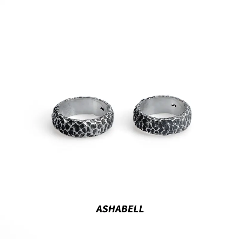 Hiphop einfacher retro-Ring 925 Sterling-Silber Neuzugang hochluxus-Geburtstagsgeschenk für Damen Verlobungsring Diamant Ashabell
