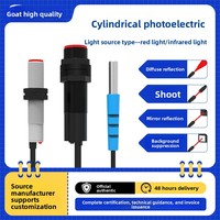 Saklar Fotolistrik Silinder M8 Sensor Cahaya Inframerah Pembatas Refleksi Cermin Penyekat Latar Belakang Tipe Through-Beam NPN/PNP