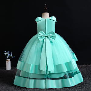 Robe de demoiselle d'honneur pour filles, jupe blanche à volants, longueur aux genoux, robe de princesse en Tulle pour enfants, robe de baptême pour filles, W006, 2022 - Product Image 6