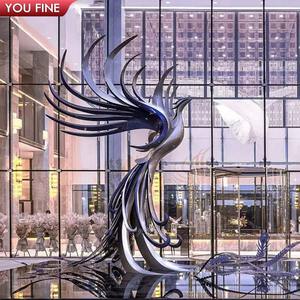 Estátua de phoenix de aço inoxidável colorida, tamanho grande, para áreas externas - Product Image 2
