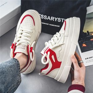 Versatile Men's Casual Sports Board <b>Shoes</b> Thick-Soled <b>White</b> <b>Leather</b> New Popular Waterproof Trendy Design Mesh for Spring Winter - Product Image 4