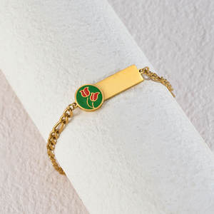 Pulsera y Brazalete de Acero Inoxidable 316L Resistente al Agua y al Deslustre, Chapado en Oro de 14K y 18K, con Corazón, para Chicas - Product Image 5